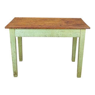 Primitive Oak Top Work Table For Sale