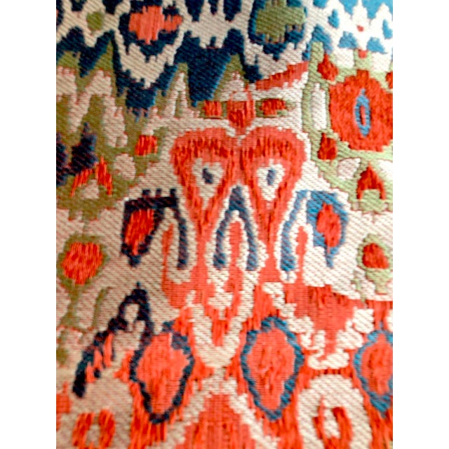 Terra Cotta Jim Thompson Songket Fabric in Persian Red, 28" For Sale - Image 8 of 11