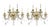 Four-Light Crystal and Bronze Wall Lamps, 1900s, Set of 2 For Sale