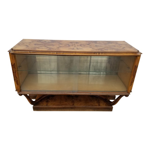 Italian Pier Luigi Colli For Fratelli Burl Wood Drinks Bar Cabinet