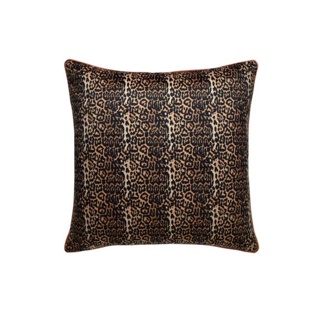 2020s Blue Monkey and Leapord 24" Down Pillow For Sale - Image 5 of 5