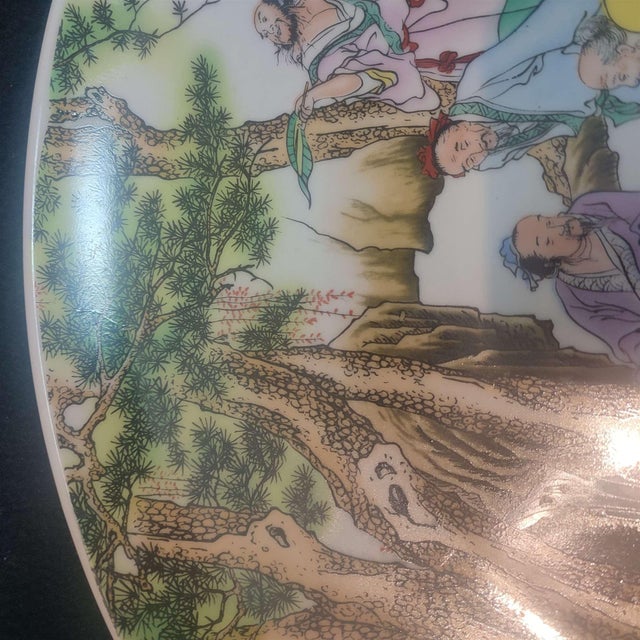 Chinese Ceramic Plate,Qianlong Marked Famille Rose Porcelain Plate Hand Painted Figures Story Pattern For Sale - Image 11 of 11