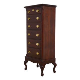 Colonial Mahogany 6 Drawer Lingerie High Chest For Sale