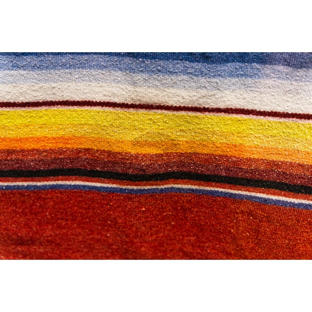 Mid Twentieth Century Southwest Style Small Hand Loomed Wool Sarape For Sale - Image 4 of 7