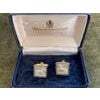 Vintage Wedgwood British Royal Gold Plate & Green Jasper Cufflinks OriginalCase For Sale - Image 16 of 18