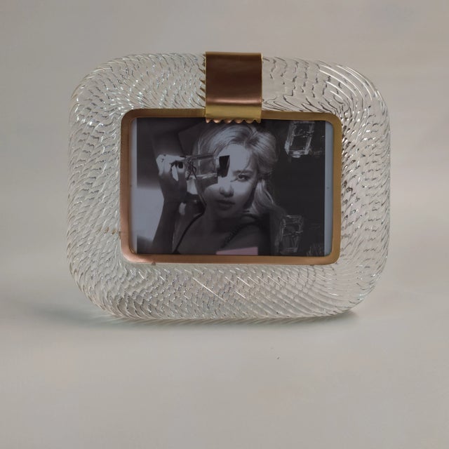 2010s "Eternal Paul" Crystal Jewel Murano Glass Brass Frame, Photo Frame For Sale - Image 5 of 5