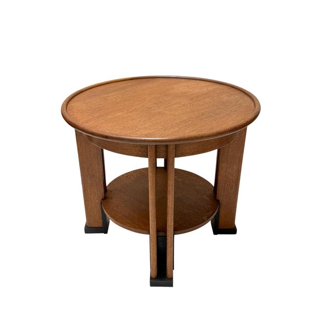 Art Deco Dutch Coffee Table in Oak by Jan Brunott, 1920s For Sale - Image 11 of 16