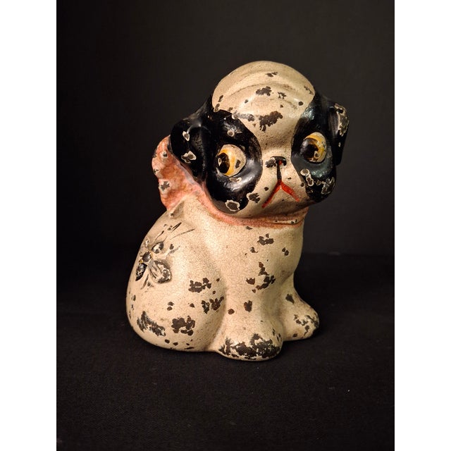 Antique Hubley Cast Iron Puppo Dog Coin Bank & Miniature Figure Set Grace Drayton For Sale - Image 12 of 17