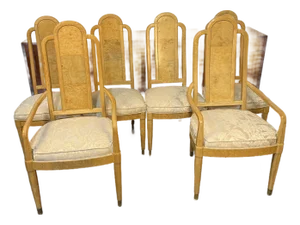 Henredon Scene Two Burled Wood Dining Chairs (6)