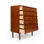 Mid-Century Modern Vintage Danish Mid-Century Six-Drawer Teak Tallboy Dresser 1960s For Sale - Image 3 of 8