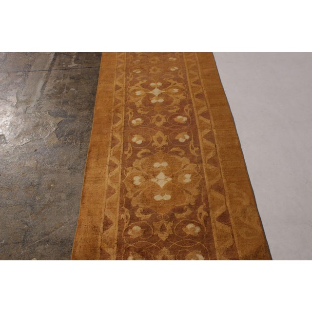 Rug & Kilim Antique Agra Runner Gold Brown Geometric Fragment Rug For Sale - Image 4 of 6