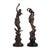 Antique European pair Art Nouveau figural bronze sculptures, circa 1890. This pair of antique bronze sculpture feature...