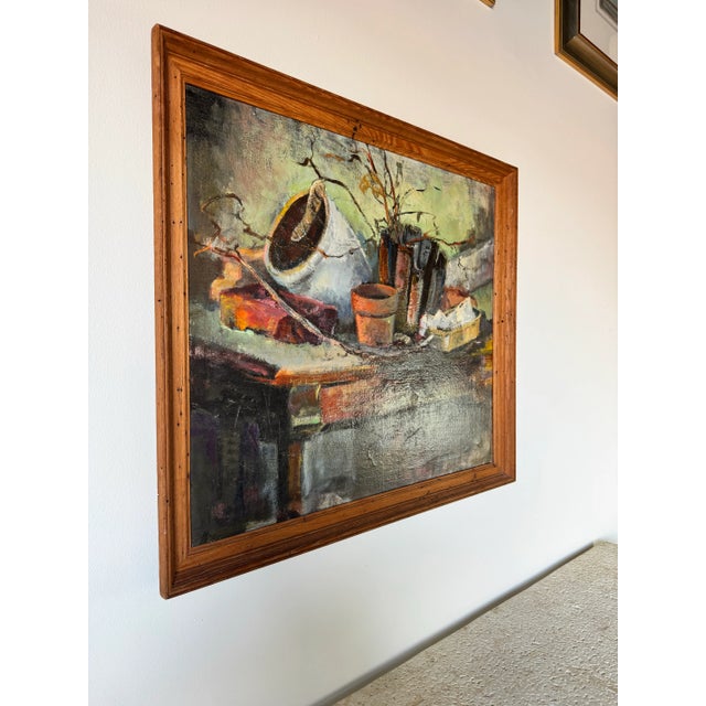 Mid-Century Modern 1960s Vintage Turner Still Life Oil on Canvas Painting, Frame/ Sold For Sale - Image 3 of 12