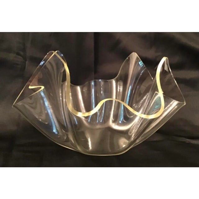 Mid-Century Lucite Sculptured Handkerchief Bowl, Circa 70's For Sale - Image 10 of 10