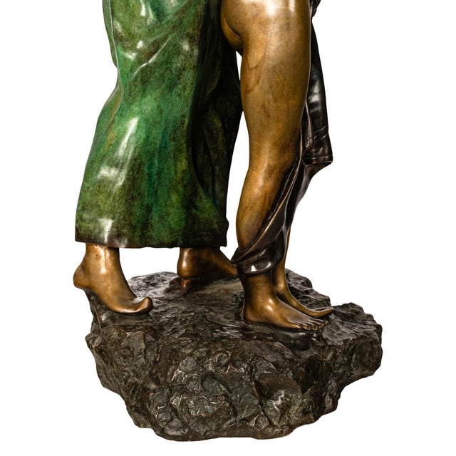 1910s Franz Bergmann Franz Bergmann Orientalist Arab Female Group Cold Painted Bronze Signed For Sale - Image 10 of 13