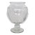 Neoclassical Italian Style Glass Pedestal Urn Vase Etched Floral Motif 5111b For Sale