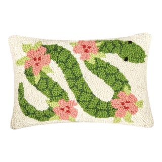 Floral Snake Hook Pillow, 12" x 8" For Sale