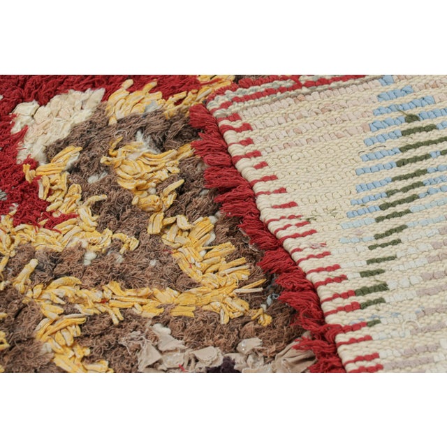 Textile Vintage Moroccan Runner Rag Rug With Multicolor Chevron Patterns - Rug & Kilim For Sale - Image 7 of 7