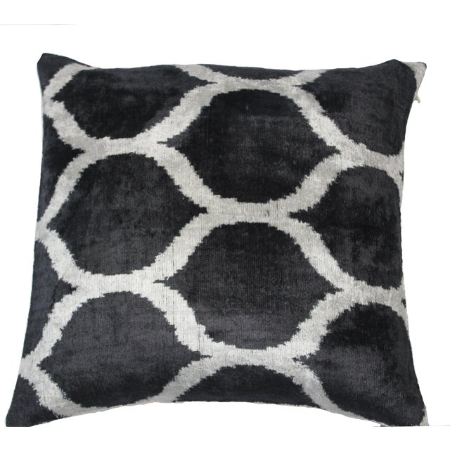 Contemporary Silk Ikat Bohemian Throw Pillow For Sale In Washington DC - Image 6 of 6