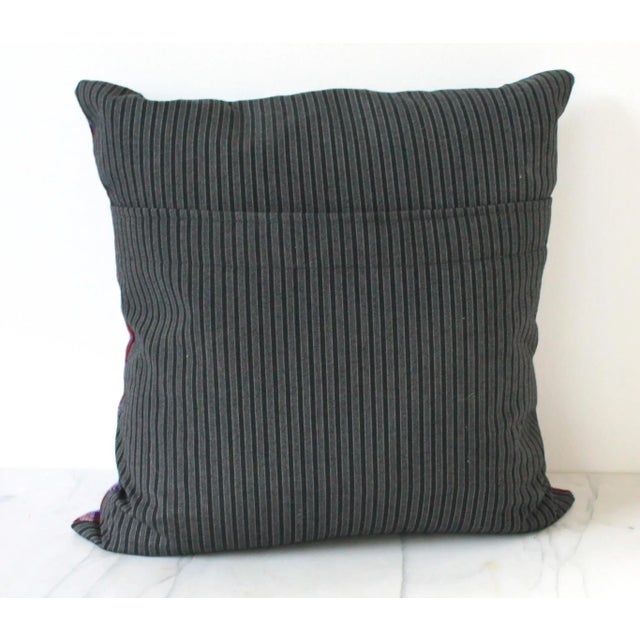 Farmhouse Vintage Colorful Patchwork Pillow For Sale - Image 3 of 11