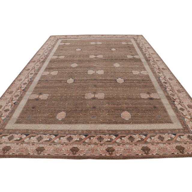Not Yet Made - Made To Order Rug & Kilim’s Oversized Block Print Rug in Beige-Brown, with Geometric Patterns - 13x19 For Sale - Image 5 of 7