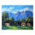 Three Cottages Beneath the Santa Ynez Mountains, Original Oil Painting For Sale