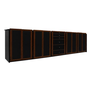 Mid-Century Italian Black Lacquered Wood Sideboard by Afra and Tobia Scarpa, 1970s For Sale