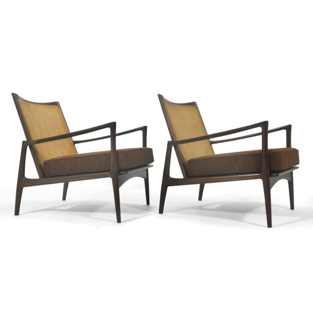 Mid 20th Century Ib Kofod-Larsen Cane-Back Lounge Chair (Pair) For Sale - Image 5 of 11