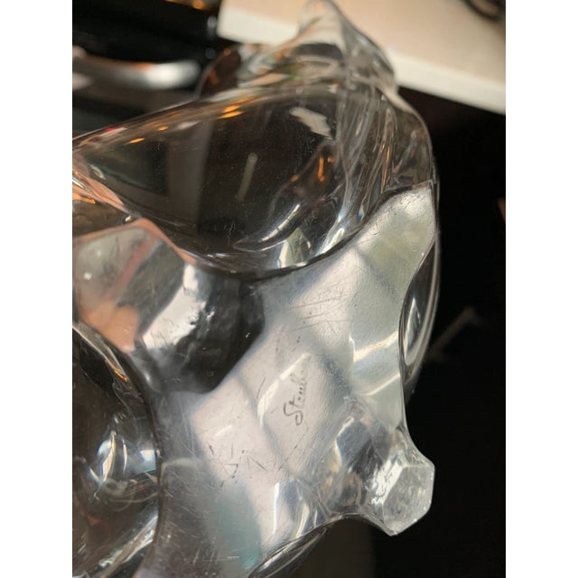 Glass 1920's Steuben Grotesque Antique Clear Glass Ripple Bowl Marked For Sale - Image 7 of 9