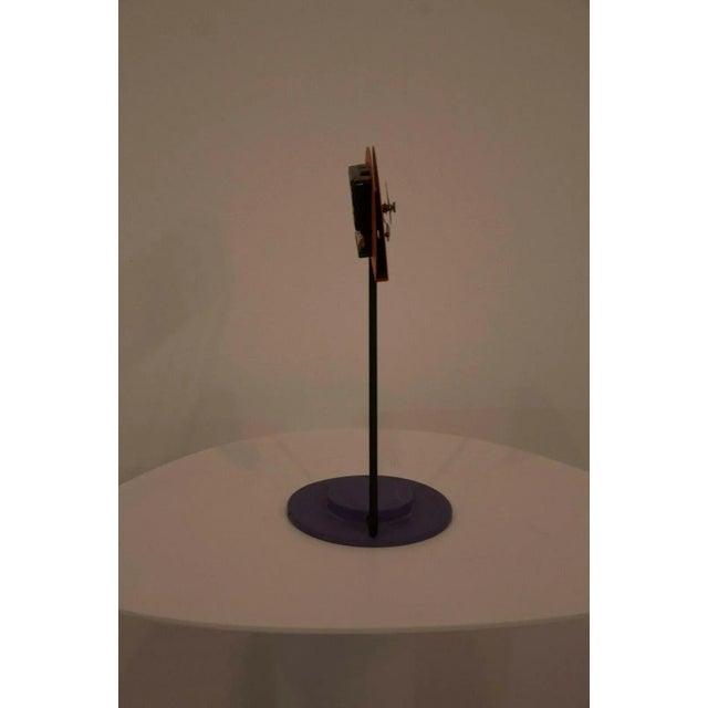 Memphis Style Constructivism 1980 Aluminum Shelf Clock by Nicolai Canetti Modern For Sale In Detroit - Image 6 of 12