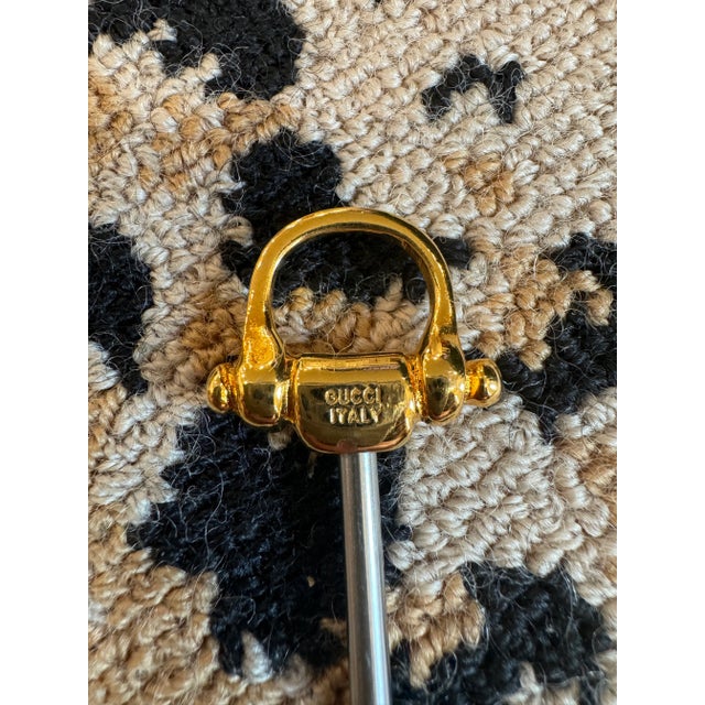 Metal Vintage Gucci Set/12 Brass Silver Appetizer Forks For Sale - Image 7 of 12