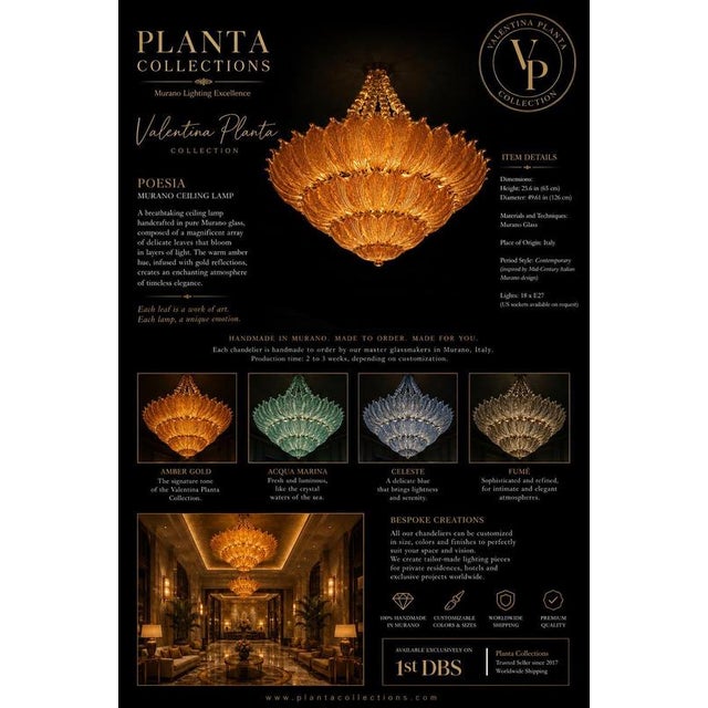 Venetian Murano Ceiling Light, 1990 For Sale - Image 11 of 12