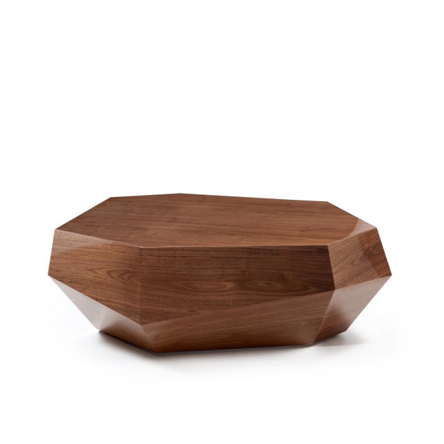 Three Rocks Low Coffee Table in Walnut Veneer from Insidherland For Sale - Image 4 of 4