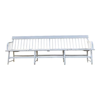 19th Century Antique New England 8ft Pine Deacon’s Bench For Sale