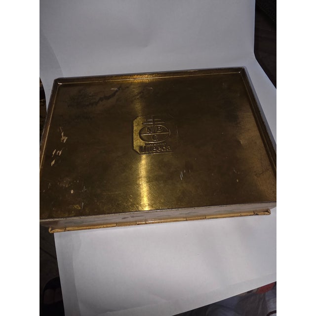 Metal Hand Painted Tole Storage Box With Roses and a Bow For Sale - Image 7 of 8
