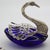 1970s Vintage Italian Sterling Silver 800 Swan Salt Cellars with Cobalt Glass Liners and Spoons, 1970s, Set of 4 For Sale - Image 5 of 13