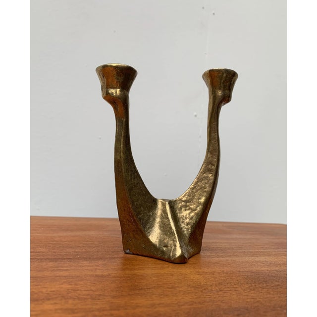 Vintage German Brutalist Metal Candleholder from Dalbeck For Sale - Image 4 of 18