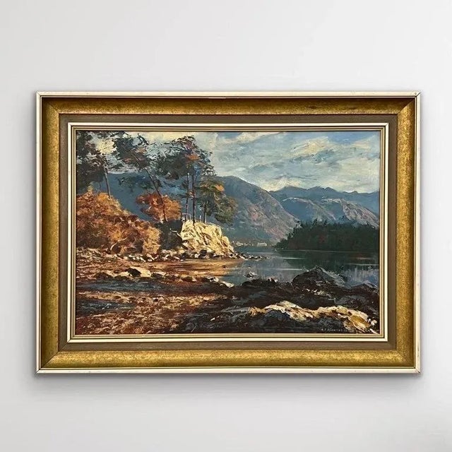 Oil Painting of Derwent Water, Keswick, in the English Lake District by Modern British Landscape Artist, Arthur Terry...