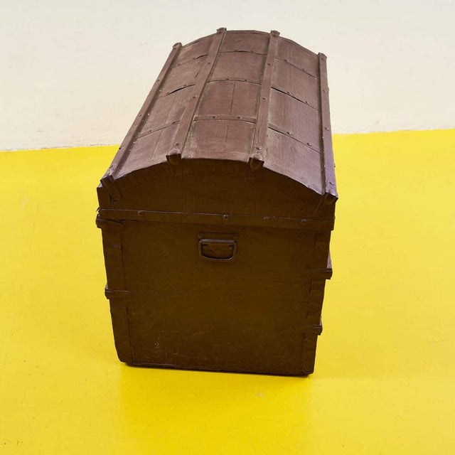 Metal Vintage Italian Metal Trunk For Sale - Image 7 of 10