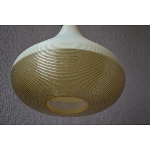Rotaflex Pendant Light in White and Gold Rhodoid Shape, France, 1950s For Sale - Image 13 of 14