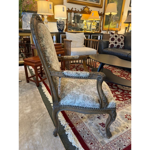 Floral Print Bergere Chair, 19th Century For Sale - Image 4 of 12