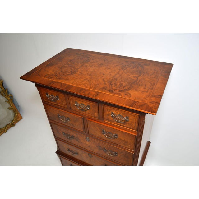 Walnut Chest on Chest of Drawers, 1950s For Sale - Image 6 of 11