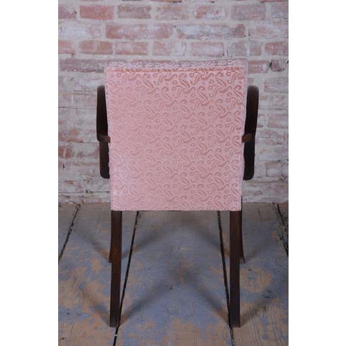 Pink Vintage Art Deco French Chair in Walnut by Jules Leleu, 1930s For Sale - Image 8 of 13