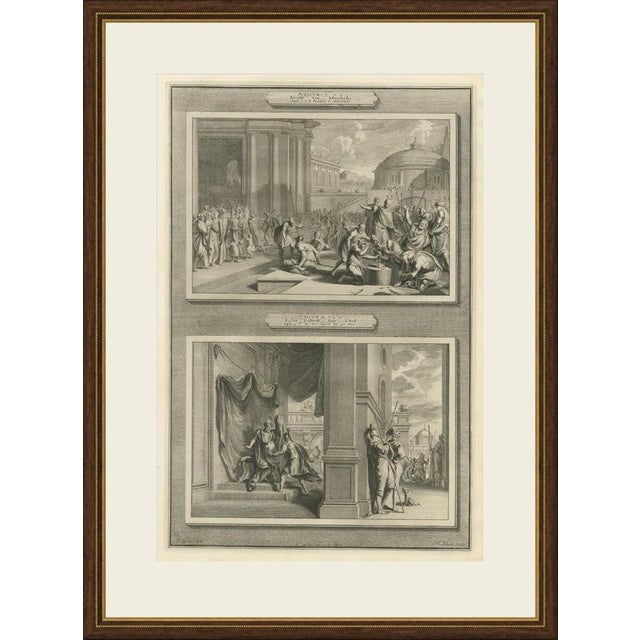 This original copper engraving from Pieter Mortier's illustrated Bible, published in Amsterdam circa 1700, shows two Old...