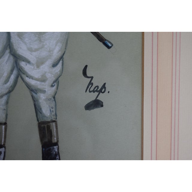 Mid 20th Century John Osborne (1833-1922) Jockey Pastel Watercolour Caricature Portrait by Nap For Sale - Image 5 of 7