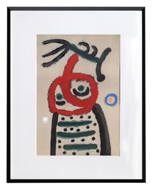 1960s "Cartones 22: Femme Et Oiseau"