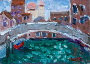Venice, Contemporary Italian Cityscape Oil Painting
