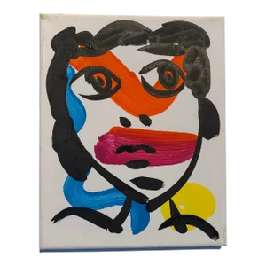 Abstract Geometric Portrait Painting on Canvas, Peter Keil