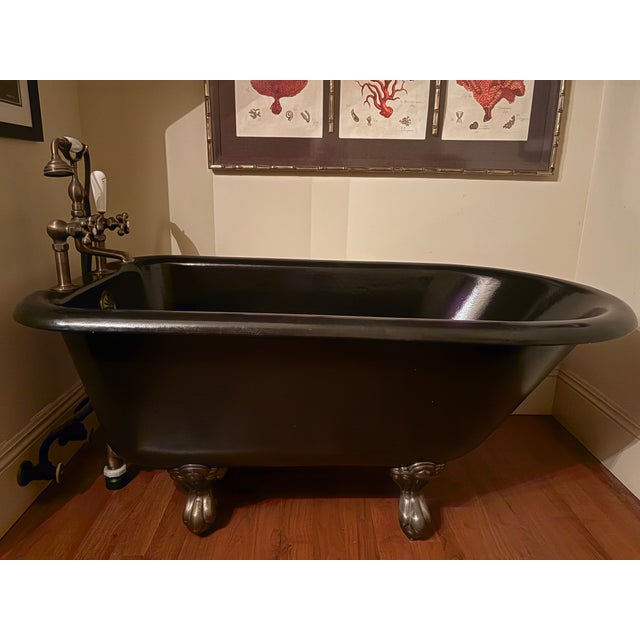Black Bathtub - Custom Black "Sunrise Specialty" Cast Iron Bathtub. Excellent Condition, in Working Order. For Sale - Image 8 of 8