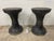 Pair of Vintage North Carolina Estate Blackened Cast Stone Garden Stools For Sale - Image 10 of 11